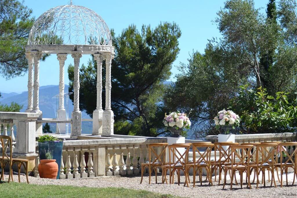 Château Saint-Martin & Spa – Vence, France. A luxury wedding venue offering panoramic views of the Riviera Nice France wedding venue – Château Saint-Martin & Spa outdoor ceremony terrace