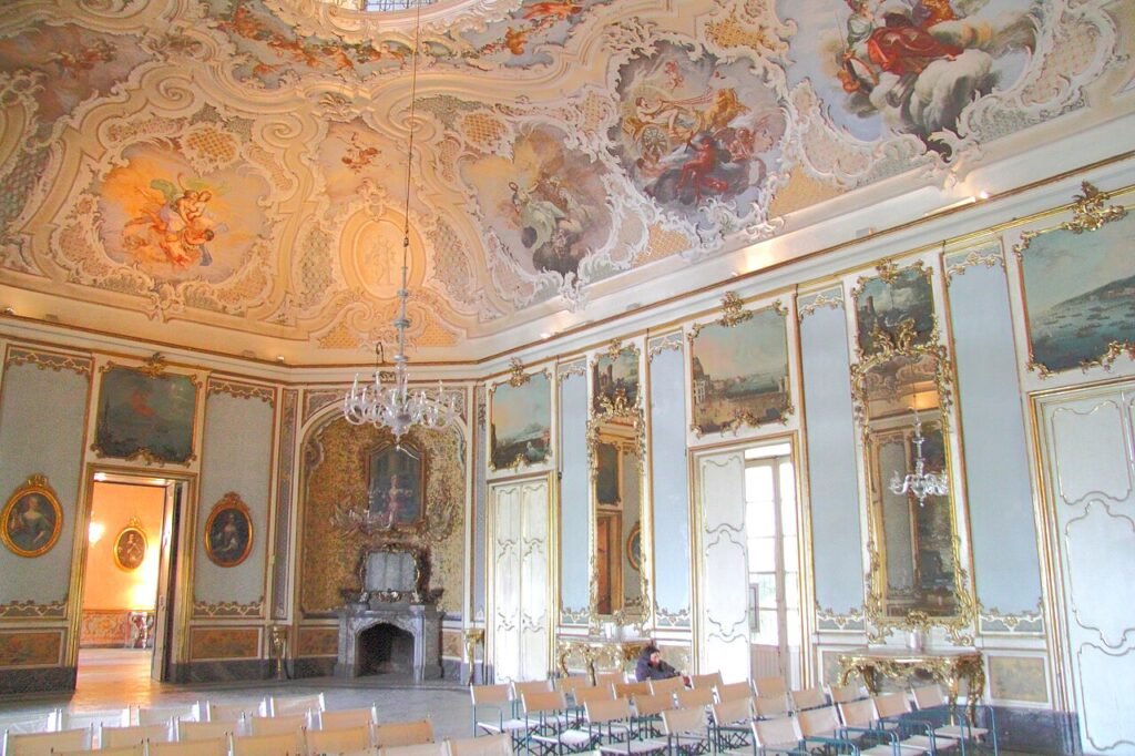 Wedding venues in Sicily Italy - Historic baroque interior of Palazzo Biscari palace in Catania, Sicily.