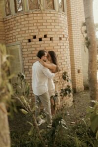 destination wedding in Portugal: bride and groom kissing