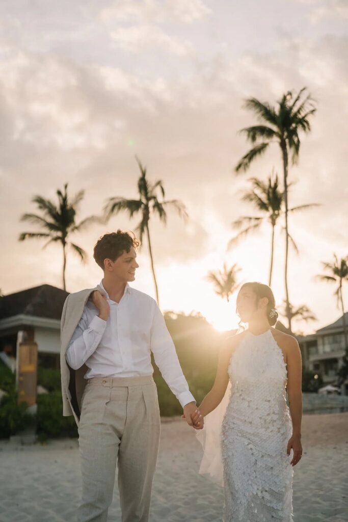 Wedding Photographer in Koh Samui: Couple photographed at Centara Reserve